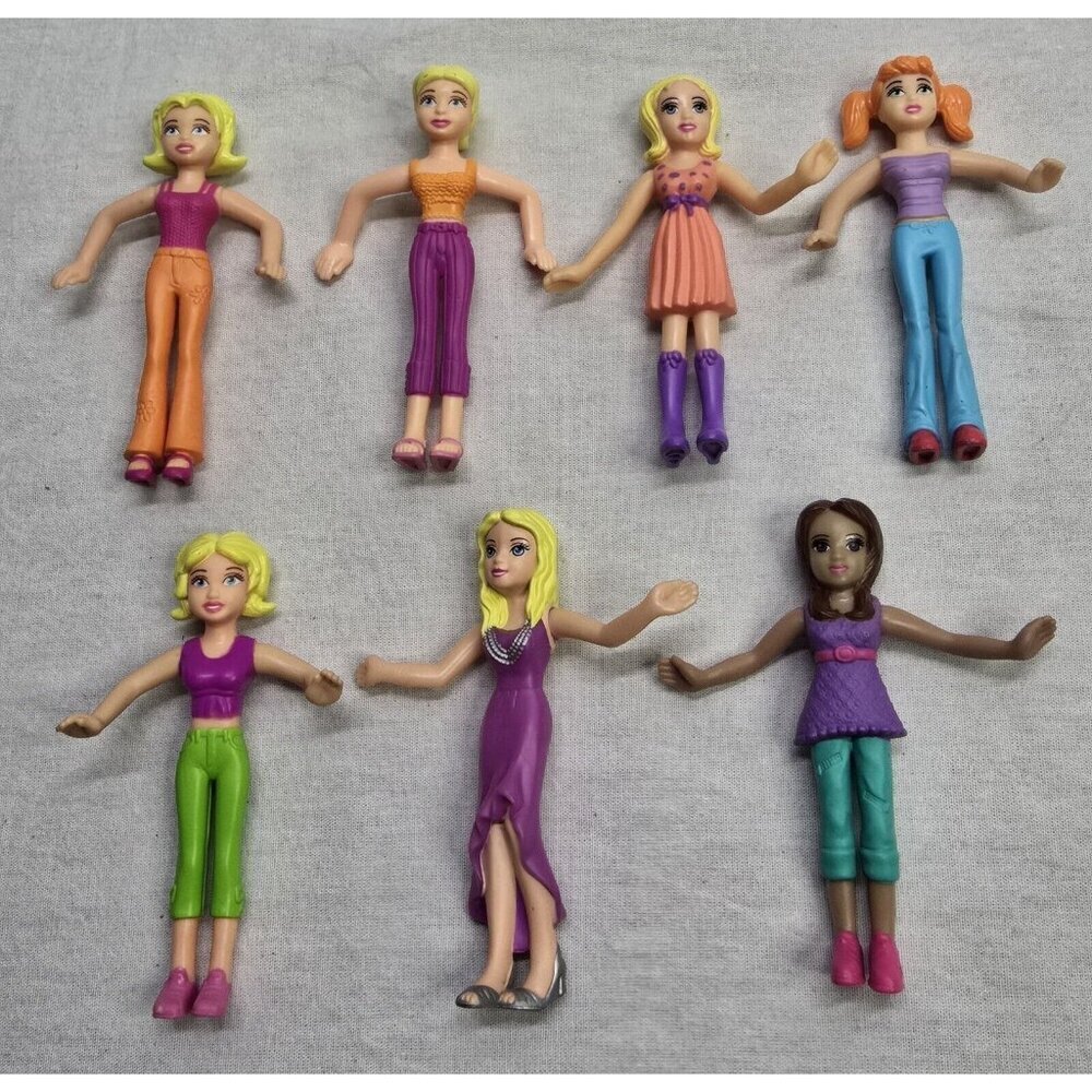 McDonald's 2008 Polly Pocket Doll Lot Of 7